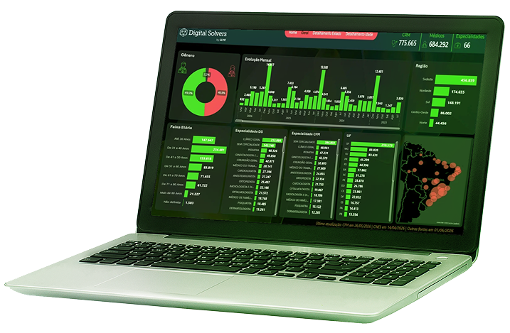Dashboard de médicos por especialidade — Digital Solvers
