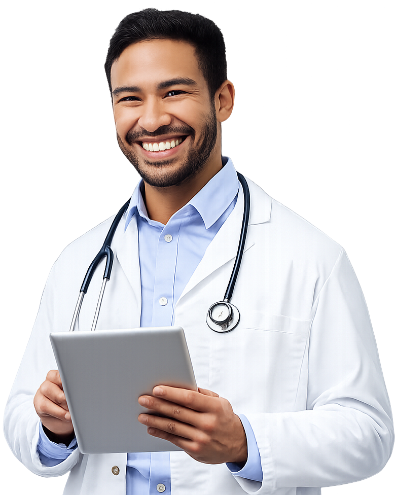 Médico com tablet — Data Driven Marketing